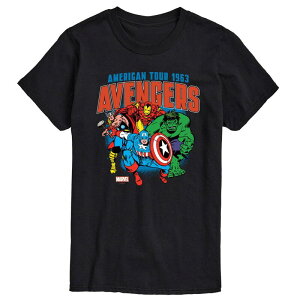 �}�[�x�� �����Y �g�b�v�X T�V���c �O���t�B�b�N Men's Marvel Avengers American Tour Graphic Tee Black �u���b�N
