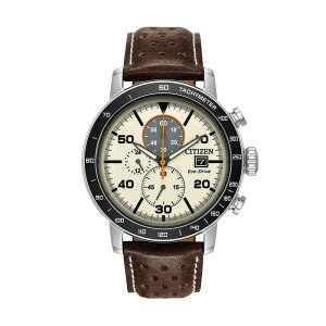V`Y Y ANZT[ rv U[ Citizen Eco-Drive Men's Brycen Leather Chronograph Watch - CA0649-06X Brown uE