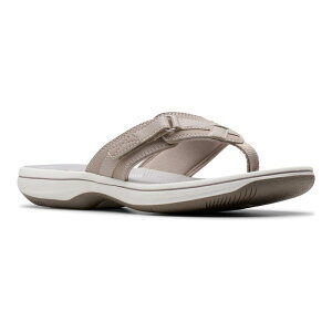 yz N[NX fB[X T_ V[Y Clarks Breeze Sea Cloudstepper Women's Flip Flop Sandals Light Taupe