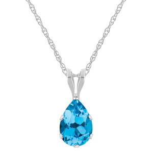 yz Celebration Gems fB[X lbNXE`[J[Ey_ggbv ANZT[ Celebration Gems 10k Gold Pear-Shape Blue Topaz Pendant Necklace 10k White Gold