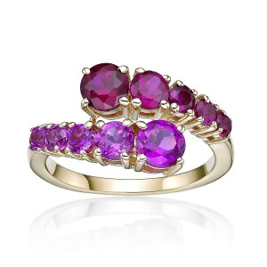 Gemminded fB[X ANZT[ O Gemminded 2 Micron Rose Gold Over Silver Lab-Created Ruby & Lab-Created Pink Sapphire Ring Rose Tone sN