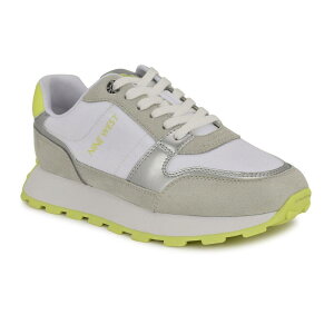 yz iCEFXg fB[X Xj[J[ V[Y Nine West Kalah Casual Lace-Up Round Toe Sneakers Light Gray Neon Yellow