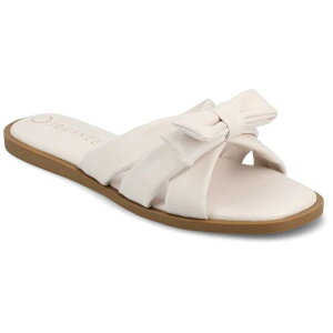 yz W[j[ fB[X T_ V[Y Journee Prylin Slip-On Bow Women's Flat Sandals Bone