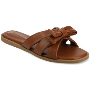 yz W[j[ fB[X T_ V[Y Journee Prylin Slip-On Bow Women's Flat Sandals Cognac
