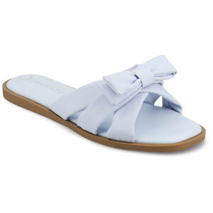 yz W[j[ fB[X T_ V[Y Journee Prylin Slip-On Bow Women's Flat Sandals Light Blue
