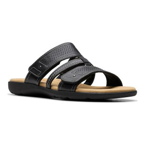 yz N[NX fB[X T_ V[Y Clarks Elizabelle Ave Women's Flat Slide Sandals Black Leather