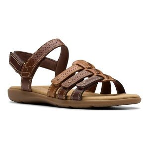 yz N[NX fB[X T_ V[Y Clarks Elizabelle Kay Women's Slip-On Flat Sandals Brown Multi Leather