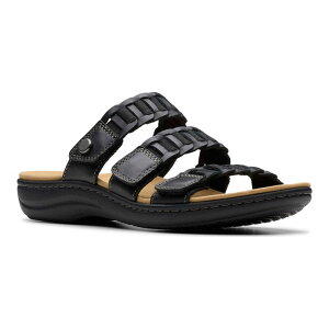 yz N[NX fB[X T_ V[Y Clarks Laurieann Hope Women's Leather Slide Sandals Black Leather