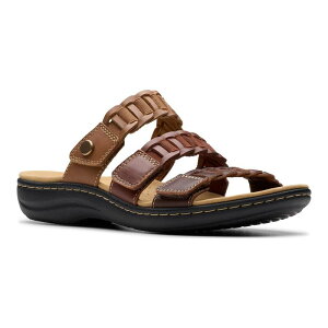 yz N[NX fB[X T_ V[Y Clarks Laurieann Hope Women's Leather Slide Sandals Brown Multi Leather