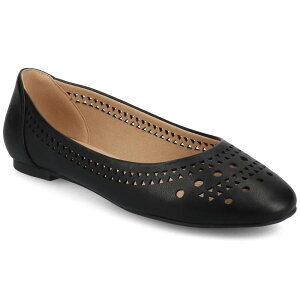 �W���[�j�[ ���f�B�[�X �V���[�Y �T���_�� �J�b�g�A�E�g Journee Kamrah Women's Cut Out Round Toe Dress Flats Black �u���b�N