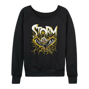 yz }[x fB[X TVc gbvX Women's Marvel X-Men Storm Lightning French Terry Long Sleeve Tee Black