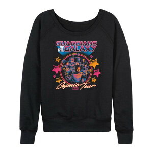 �}�[�x�� ���f�B�[�X �g�b�v�X T�V���c �p�C�� Women's Marvel Guardians of the Galaxy Cosmic Tour French Terry Long Sleeve Tee Black �u���b�N