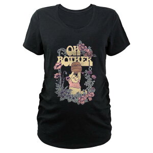 �f�B�Y�j�[ ���f�B�[�X �g�b�v�X T�V���c �}�^�j�e�B �O���t�B�b�N Disney's Winnie The Pooh Bother Honey Pot Flower Frame Maternity Graphic Tee Black �u���b�N
