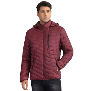 Lars Amadeus �����Y �A�E�^�[ �W���P�b�g�E�u���]�� �R�[�g �_�E�� Lars Amadeus Hooded Puffer Jackets for Men's Winter Warm Zipper Down Jacket Detachable Hood Padded Coat Burgundy �o�[�K���f�B