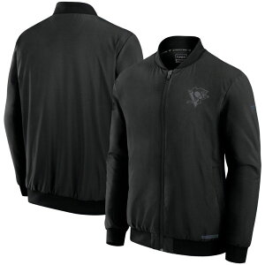 yz t@ieBNX Y WPbgEu] AE^[ Men's Fanatics Black Pittsburgh Penguins Authentic Pro Road Full-Zip Bomber Jacket Png Black