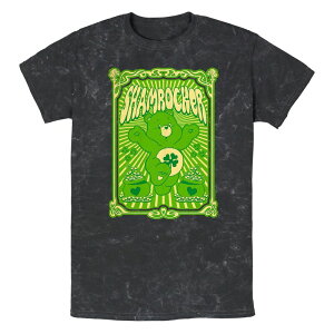 �A�j���L�����N�^�[ �����Y �g�b�v�X T�V���c �O���t�B�b�N Licensed Character Men's Care Bearshamrocker Mineral Wash Graphic Tee Black �u���b�N
