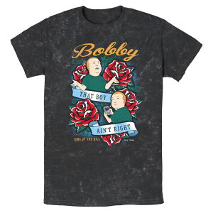 �A�j���L�����N�^�[ �����Y �g�b�v�X T�V���c �t�����[�� �t�����[ �O���t�B�b�N Licensed Character Men's King Of The Hill Bobby Floral Tattoo Mineral Wash Graphic Tee Black �u���b�N