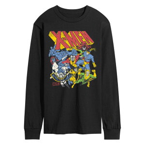 }[x Y gbvX TVc OtBbN Men's Marvel X-Men Group Retro Long Sleeve Graphic Tee Black ubN