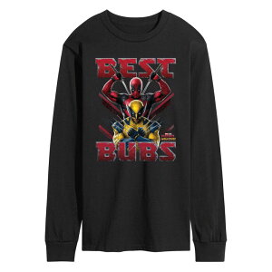 �}�[�x�� �����Y �g�b�v�X T�V���c �O���t�B�b�N Men's Marvel Deadpool & Wolverine Best Bubs Long Sleeve Graphic Tee Black �u���b�N