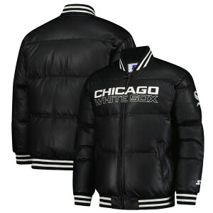 �X�^�[�^�[ �����Y �A�E�^�[ �W���P�b�g�E�u���]�� ���U�[ Men'starter Black Chicago White Sox Full-Zip Leather Jacket Sox Black �u���b�N