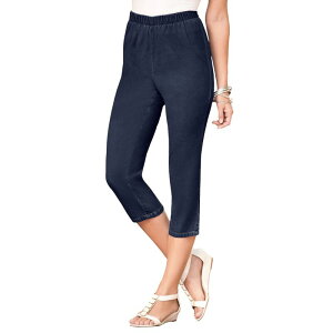 ���A�}���Y ���f�B�[�X �{�g���X �J�W���A���p���c �v���X�T�C�Y �g�[�� �L���b�v Roaman's Women's Plusize Tall Comfort Stretch Capri Jean Indigo Wash �C���f�B�S