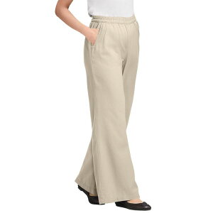 �E�[�}�� �E�B�Y�C�� ���f�B�[�X �{�g���X �f�j���p���c �v���X�T�C�Y Woman Within Women's Plusize Perfect Elastic Waist Wide-Leg Denim Jeanatural Khaki �J�[�L