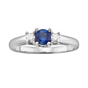 �A���u�����f�b�h ���f�B�[�X �A�N�Z�T���[ �����O Unbranded The Regal Collection 14k White Gold Genuine Sapphire & 1/6-ct.W. IGL Certifiediamond 3-Stone Ring Blue �u���[