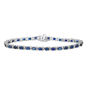 Aufbh fB[X ANZT[ uXbgEoOEANbg Unbranded Sterling Silver 1/2 Carat.W Diamond & Gemstone Bracelet Sapphire Tt@CA
