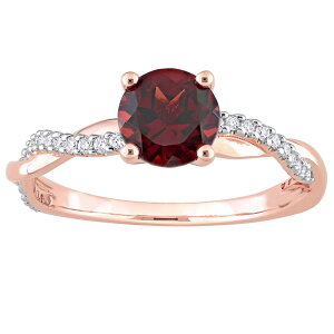 Xe O[X fB[X ANZT[ O Stella Grace 14k Rose Gold Garnet & 1/6 Carat.W. Diamond Crossover Engagement Ring 14k Rose Gold S[h