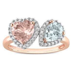 Xe O[X fB[X ANZT[ O Stella Grace 10k Rose Gold Morganite Aquamarine & 1/5 Carat.W. Diamond Heart Ring 10k Rosegold S[h