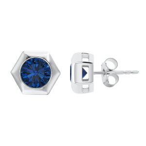 �A���u�����f�b�h ���f�B�[�X �A�N�Z�T���[ �s�A�X�E�C�������O Unbranded 14k White Gold 1 Carat.W. Blue Diamond Hexagon Stud Earrings 14k White Gold �z���C�g