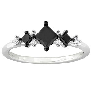Xe O[X fB[X ANZT[ O Stella Grace 14k White Gold 4/5 Carat.W. Black & White Diamond 3-Stone Ring 14k White Gold zCg