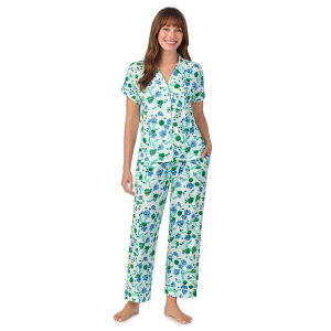 �h���C�p�[�W�F�[���X ���f�B�[�X �A���_�[�E�F�A �i�C�g�E�F�A �v�����g �p���c Women's Draper James 2-Piece Printed Cozy Short Sleeve Notch Collar Pajama Top & Pajama Pantset Spring Blooms