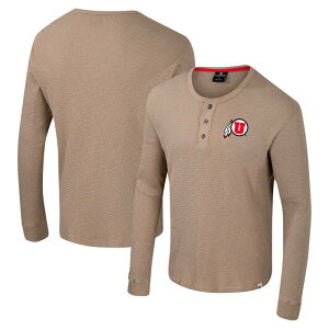 �R���V�A�� �����Y �g�b�v�X T�V���c Men's Colosseum Tan Utah Utes Great Outdoors Henley Long Sleeve Shirt Ute Multi �}���`�J���[