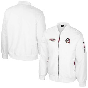 yz RVA Y WPbgEu] AE^[ Men's Colosseum Florida State Seminoles White Rabbit Full-Zip Bomber Jacket Fsu White