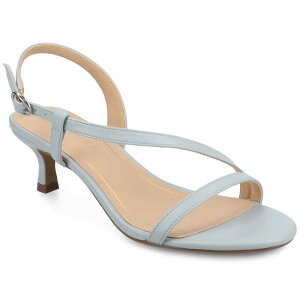 �W���[�j�[ ���f�B�[�X �V���[�Y �T���_�� �q�[�� Journee Collection Jemry Women's Crossover Strap Kitten Heel Dressandals Blue �u���[