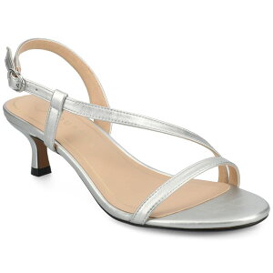 �W���[�j�[ ���f�B�[�X �V���[�Y �T���_�� �q�[�� Journee Collection Jemry Women's Crossover Strap Kitten Heel Dressandalsilver �V���o�[