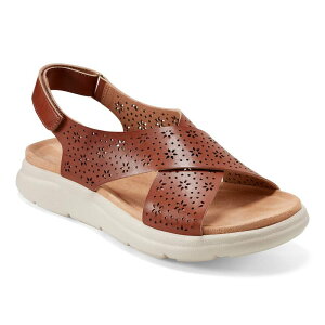 C[W[Xsbg fB[X V[Y T_ Easy Spirit Amiya Women's Perforated Criss-Crosstrap Slingback Sandals Medium Brown uE