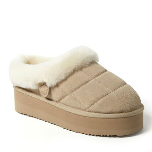 【送料無料】 ディアフォームズ レディース サンダル シューズ Fireside by Dearfoams Bendigo Women's Puff Platform Suede Clog Slippers Sand