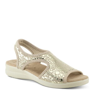 yz tNTX fB[X T_ V[Y Flexus Nyaman-Crackle Women's Ankle Strap Sandals Gold