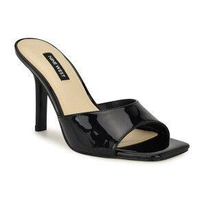 yz iCEFXg fB[X pvX V[Y Nine West Women's Slip-On Square Toe Dress Sandals Black Patent