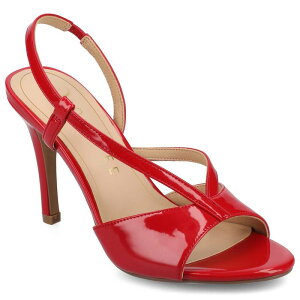 �W���[�j�[ ���f�B�[�X �V���[�Y �p���v�X �T���_�� �q�[�� Journee Varra Women's Crossover Strap Stiletto Heeledressandals Patent Red ���b�h