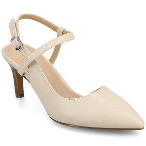 �W���[�j�[ ���f�B�[�X �V���[�Y �p���v�X �A���N�� Journee Women's Crossover Ankle Strapointed Toe Pumps Bone