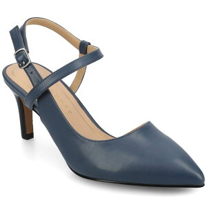 �W���[�j�[ ���f�B�[�X �V���[�Y �p���v�X �A���N�� Journee Women's Crossover Ankle Strapointed Toe Pumps Navy �l�C�r�[