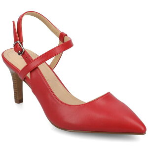 �W���[�j�[ ���f�B�[�X �V���[�Y �p���v�X �A���N�� Journee Women's Crossover Ankle Strapointed Toe Pumps Red ���b�h