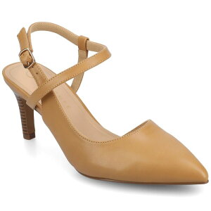 �W���[�j�[ ���f�B�[�X �V���[�Y �p���v�X �A���N�� Journee Women's Crossover Ankle Strapointed Toe Pumps Tan �^��