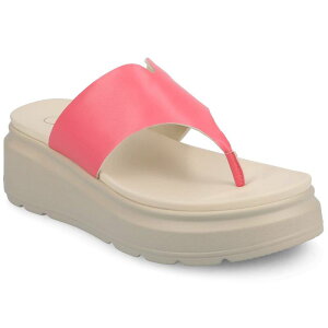 �W���[�j�[ ���f�B�[�X �V���[�Y �T���_�� Journee Carah Wedge Thong Flip Flop Women'sandals Coral �R�[����