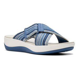 yz N[NX fB[X T_ V[Y Clarks Cloudsteppers Arla Wave Women's Slide Sandals Blue Combi