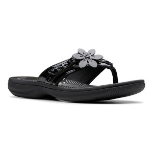 N[NX fB[X V[Y T_ Clarks Cloudsteppers Breeze Opal Women's Flip Flop Sandals Black ubN
