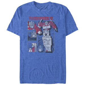 �A�j���L�����N�^�[ �����Y �g�b�v�X T�V���c �g�[�� �O���t�B�b�N Licensed Character Big & Tall Transformers Optimus Prime Details Poster Graphic Tee Royal Heather �w�U�[
